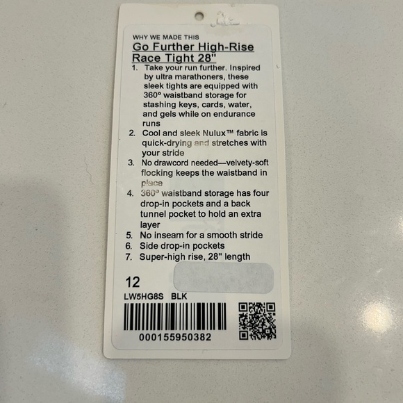 Lululemon athletica Go Further High rise rave tights 28” inseam size 12 like new - Picture 7 of 7